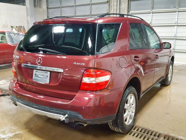 4JGBB86E17A155953 - 2007 MERCEDES-BENZ ML 350 MAROON photo 4