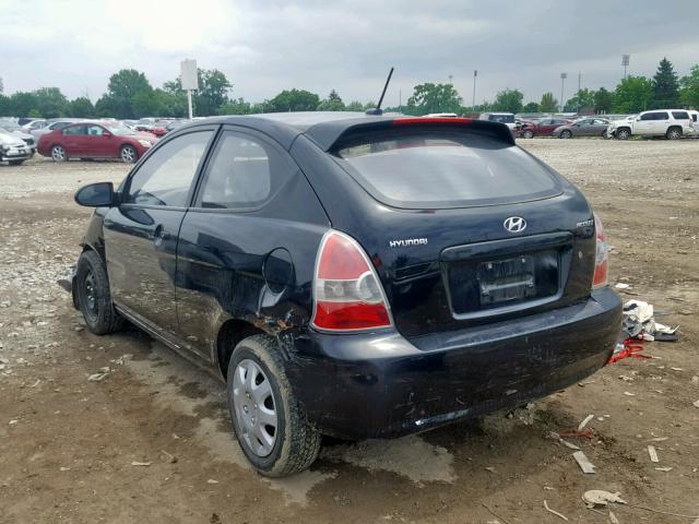 KMHCM36C58U090752 - 2008 HYUNDAI ACCENT GS BLACK photo 3