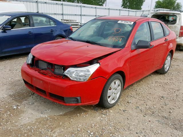 1FAHP34N58W166924 - 2008 FORD FOCUS S/SE RED photo 2