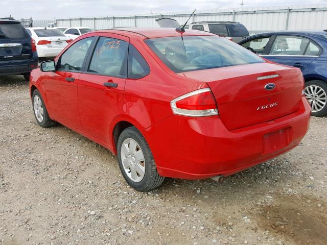 1FAHP34N58W166924 - 2008 FORD FOCUS S/SE RED photo 3