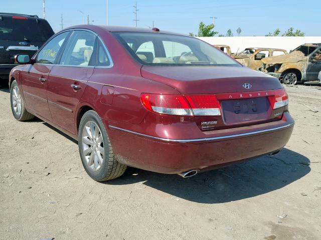 KMHFC46F09A372218 - 2009 HYUNDAI AZERA SE BURGUNDY photo 3