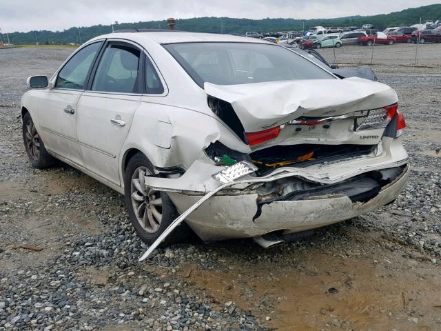 KMHFC46F37A159017 - 2007 HYUNDAI AZERA SE WHITE photo 3