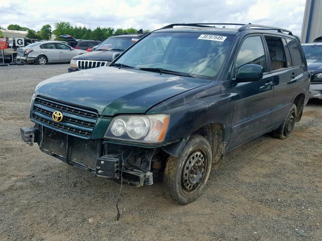 JTEHF21A410038803 - 2001 TOYOTA HIGHLANDER GREEN photo 2