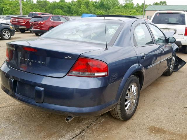 1C3AL56R72N113839 - 2002 CHRYSLER SEBRING LX BLUE photo 4