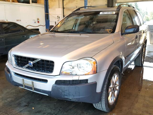 YV1CM91H341101392 - 2004 VOLVO XC90 T6 SILVER photo 2