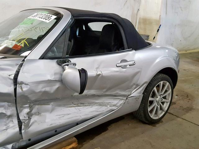 JM1NC25F380154817 - 2008 MAZDA MX-5 MIATA SILVER photo 10