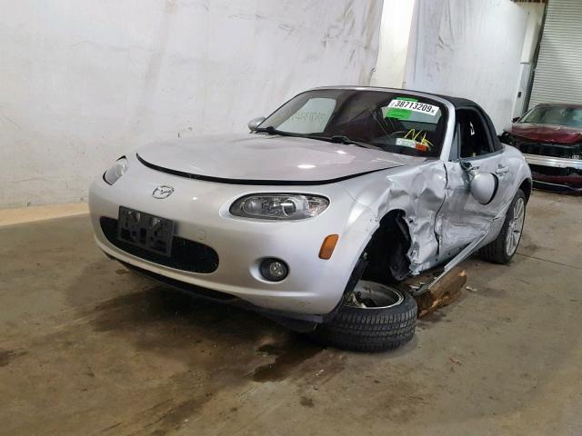 JM1NC25F380154817 - 2008 MAZDA MX-5 MIATA SILVER photo 2