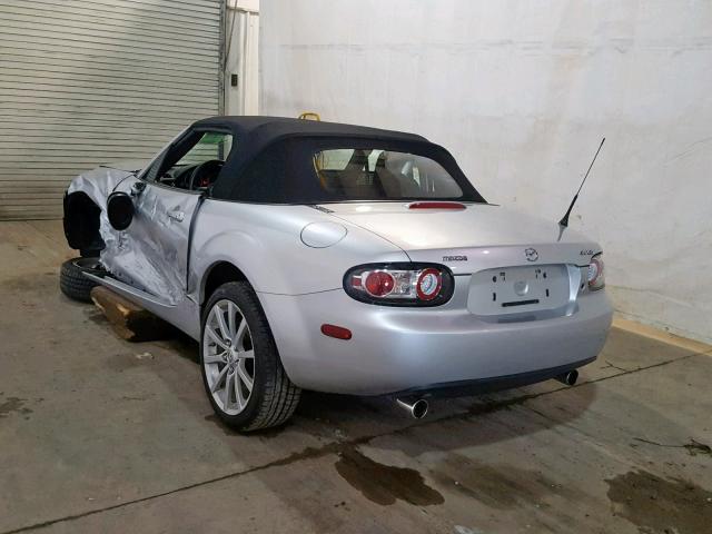 JM1NC25F380154817 - 2008 MAZDA MX-5 MIATA SILVER photo 3