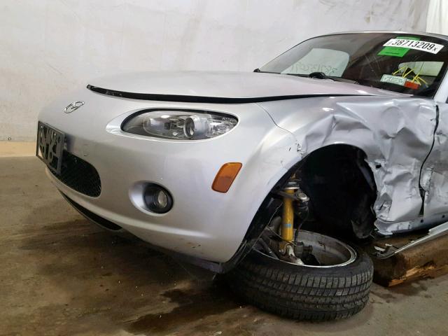 JM1NC25F380154817 - 2008 MAZDA MX-5 MIATA SILVER photo 9