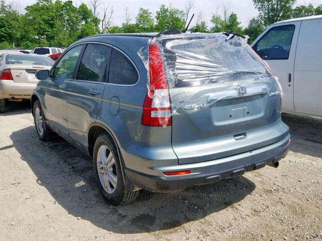 5J6RE4H74AL017203 - 2010 HONDA CR-V EXL GREEN photo 3