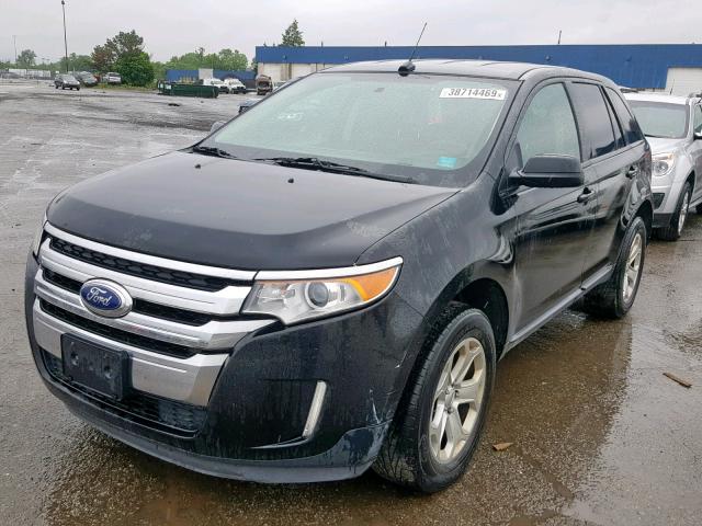 2FMDK4JCXCBA71541 - 2012 FORD EDGE SEL BLACK photo 2