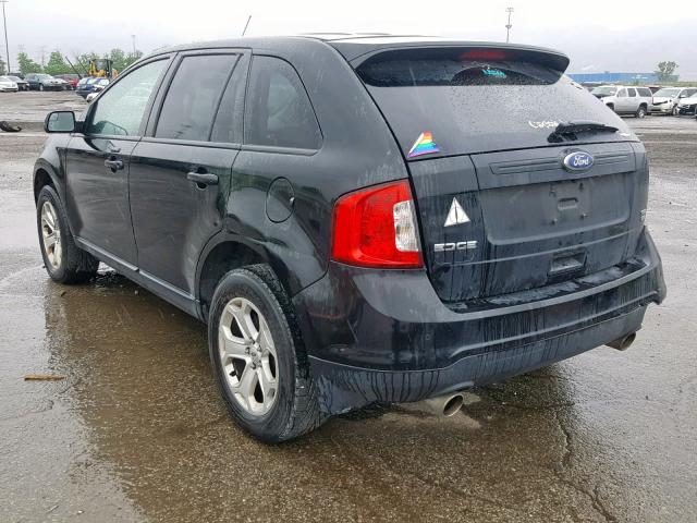 2FMDK4JCXCBA71541 - 2012 FORD EDGE SEL BLACK photo 3