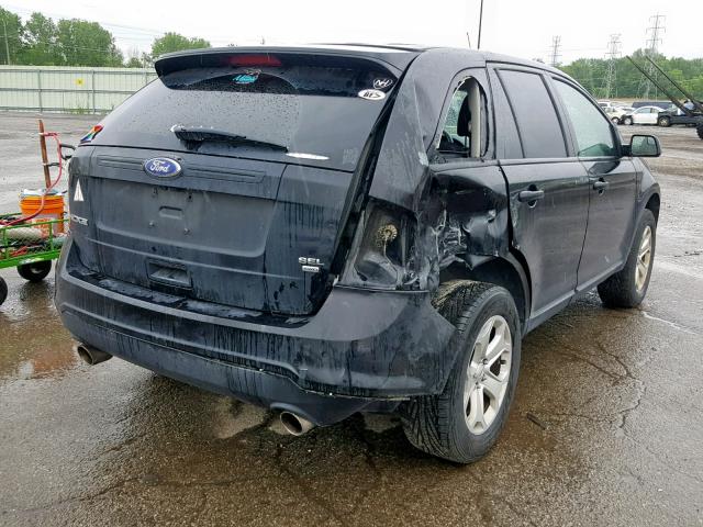 2FMDK4JCXCBA71541 - 2012 FORD EDGE SEL BLACK photo 4