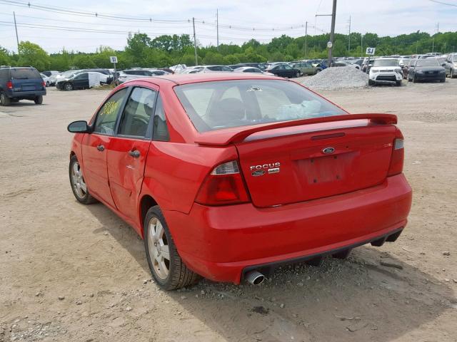 1FAHP34N17W108453 - 2007 FORD FOCUS ZX4 RED photo 3