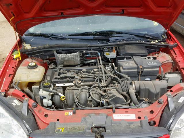 1FAHP34N17W108453 - 2007 FORD FOCUS ZX4 RED photo 7