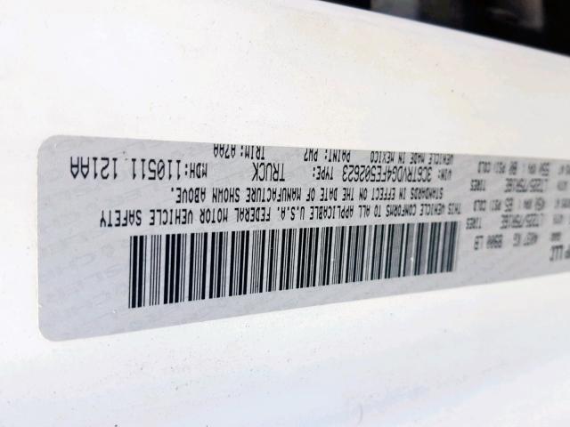 3C6TRVDG4FE502623 - 2015 RAM PROMASTER 白色 照片 10