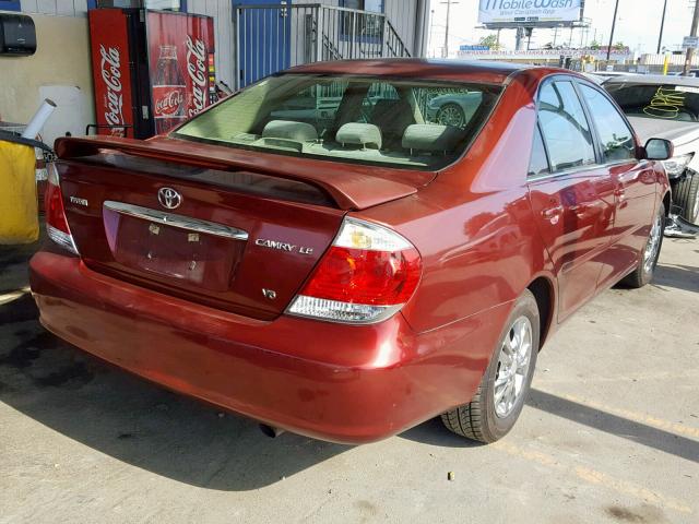 4T1BF32K45U089686 - 2005 TOYOTA CAMRY LE RED photo 4