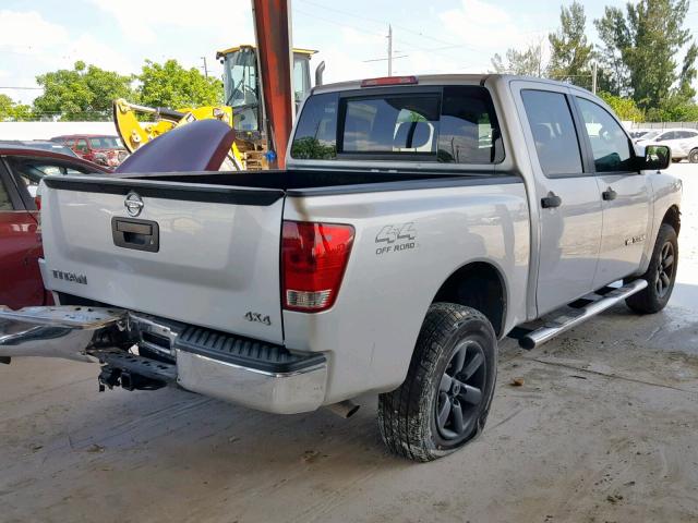 1N6AA0EJXEN509538 - 2014 NISSAN TITAN S SILVER photo 4