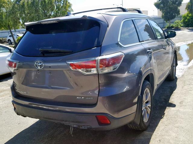 5TDJKRFH6FS118978 - 2015 TOYOTA HIGHLANDER BROWN photo 4