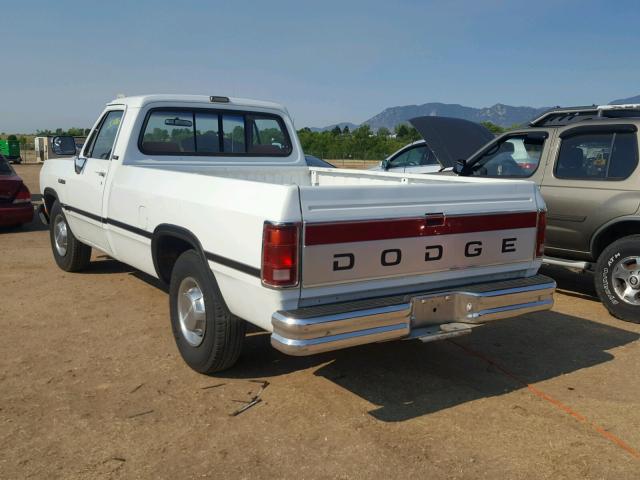 1B7KE36Z3NS598498 - 1992 DODGE D-SERIES D WHITE photo 3