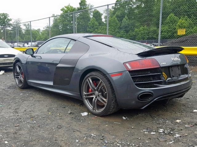 WUAGNAFG5CN001584 - 2012 AUDI R8 5.2 QUA GRAY photo 3