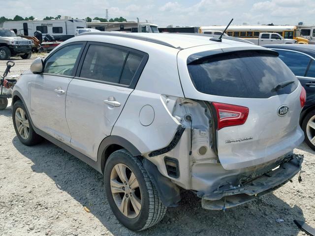 KNDPB3A25C7216464 - 2012 KIA SPORTAGE B SILVER photo 3