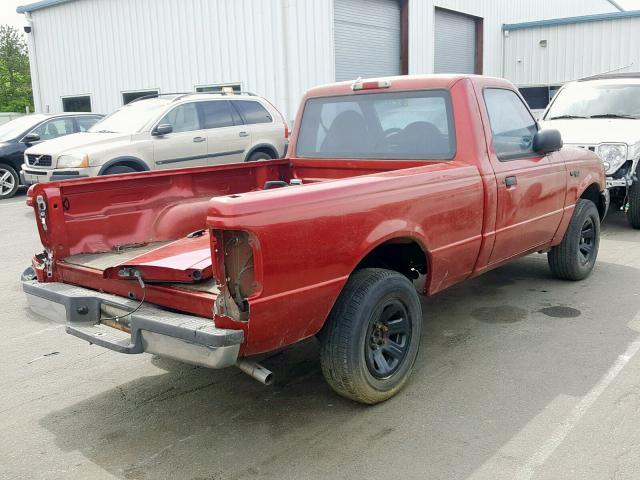 1FTYR10U31TA28263 - 2001 FORD RANGER RED photo 4