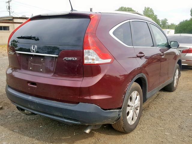 5J6RM4H75EL029529 - 2014 HONDA CR-V EXL MAROON photo 4