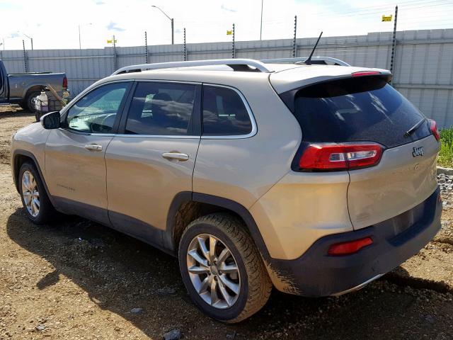 1C4PJLDB7EW261607 - 2014 JEEP CHEROKEE L GOLD photo 3