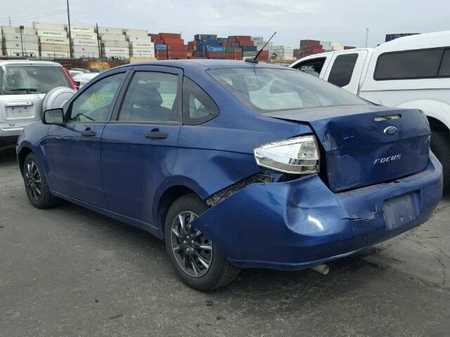 1FAHP34N38W268948 - 2008 FORD FOCUS S/SE BLUE photo 3