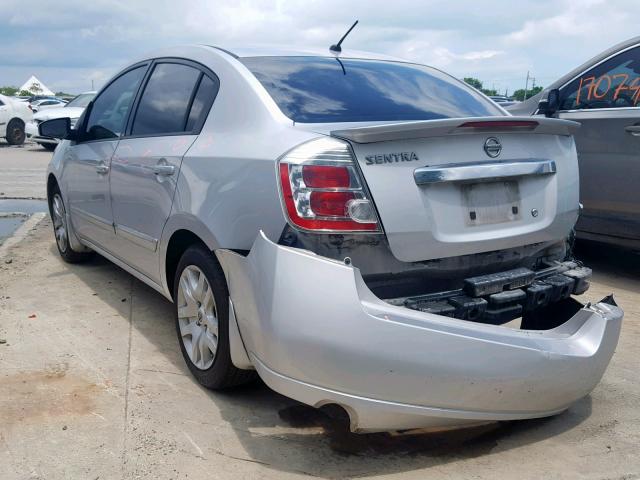 3N1AB6AP0CL775857 - 2012 NISSAN SENTRA 2.0 SILVER photo 3