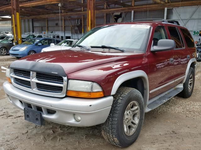 1D4HS58N73F528455 - 2003 DODGE DURANGO SL MAROON photo 2