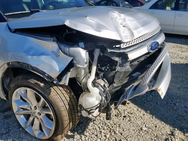 1FM5K8F86FGC23456 - 2015 FORD EXPLORER L SILVER photo 9