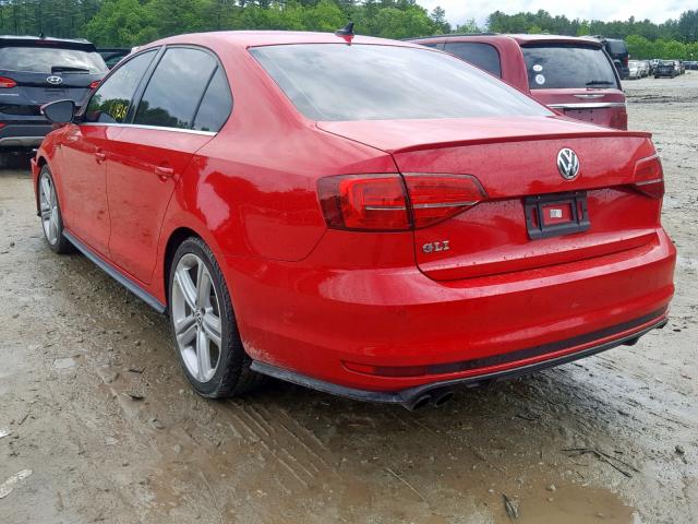 3VW5T7AJ3HM238606 - 2017 VOLKSWAGEN JETTA GLI RED photo 3