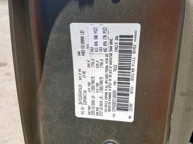 1D7KS28C27J569391 - 2007 DODGE RAM 2500 S ოქროსფერი ფოტო 10