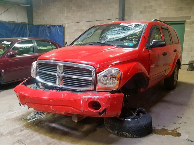 1D4HB48N24F204082 - 2004 DODGE DURANGO SL RED photo 2