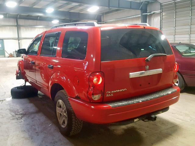 1D4HB48N24F204082 - 2004 DODGE DURANGO SL RED photo 3