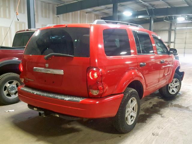 1D4HB48N24F204082 - 2004 DODGE DURANGO SL RED photo 4