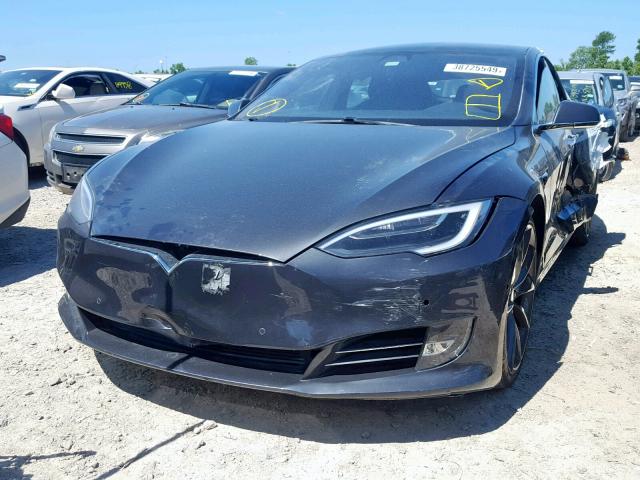 5YJSA1E11HF189977 - 2017 TESLA MODEL S GRAY photo 2