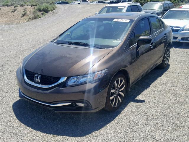 2HGFB2F97EH527284 - 2014 HONDA CIVIC EXL BROWN photo 2