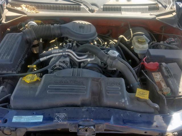 1B7GL22X61S129409 - 2001 DODGE DAKOTA BLUE photo 7