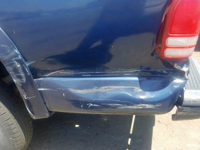 1B7GL22X61S129409 - 2001 DODGE DAKOTA BLUE photo 9