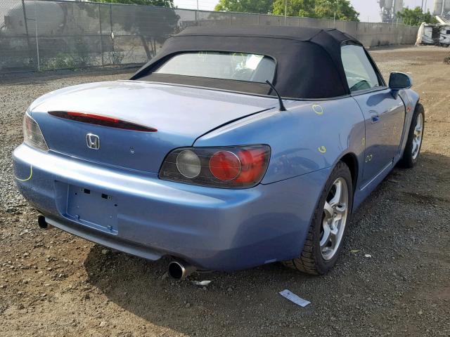 JHMAP11433T006707 - 2003 HONDA S2000 BLUE photo 4