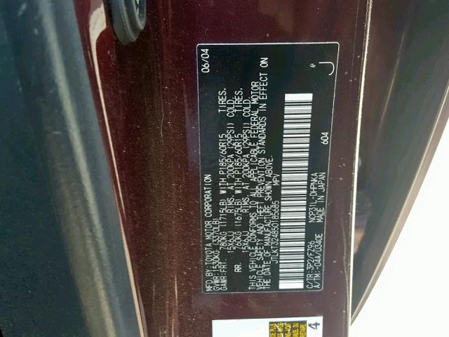 JTLKT324850185685 - 2005 TOYOTA SCION XB Bənövşəyi foto 10