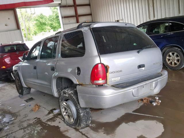 1D4HS48N83F539166 - 2003 DODGE DURANGO SL SILVER photo 3