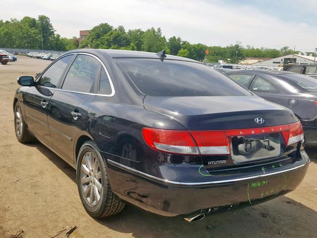 KMHFC46F59A380282 - 2009 HYUNDAI AZERA SE BLACK photo 3