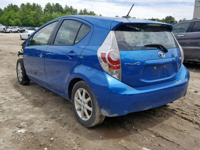 JTDKDTB39D1540291 - 2013 TOYOTA PRIUS C BLUE photo 3