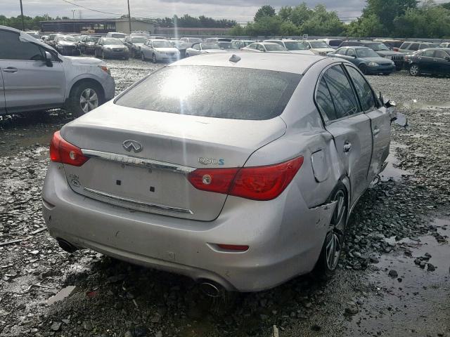 JN1AV7AR2EM702450 - 2014 INFINITI Q50 HYBRID SILVER photo 4