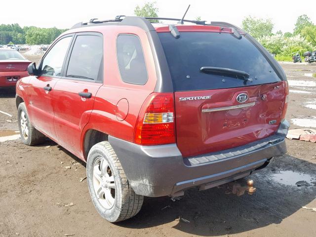 KNDJE723877440121 - 2007 KIA SPORTAGE E RED photo 3