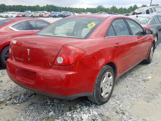 1G2ZF55B264180567 - 2006 PONTIAC G6 SE RED photo 4